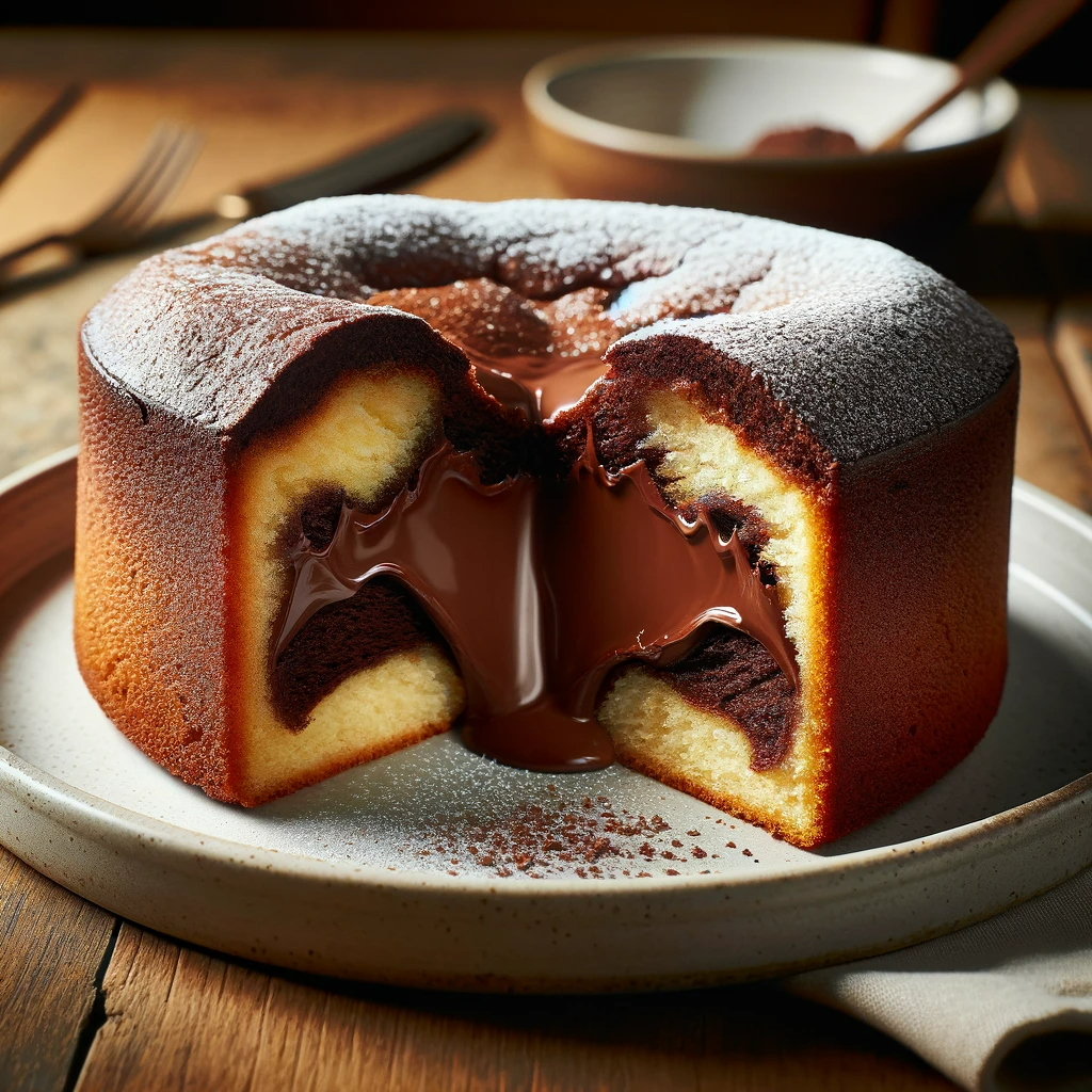 pastel relleno de chocolate
